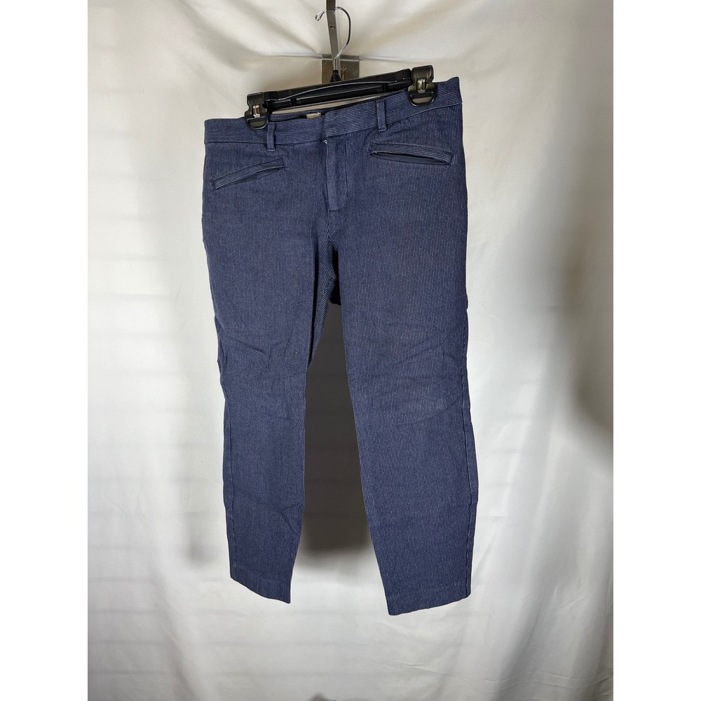 Gap Womens Blue Pinstripe Skinny Ankle Pants Trousers Size 12 Stretch Business